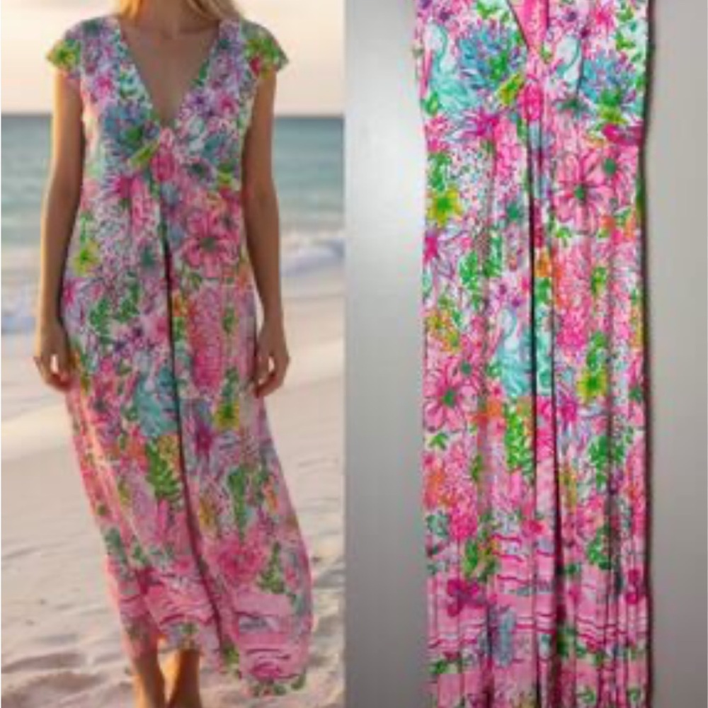 Lilly Pulitzer Pink & Aqua Floral Dress